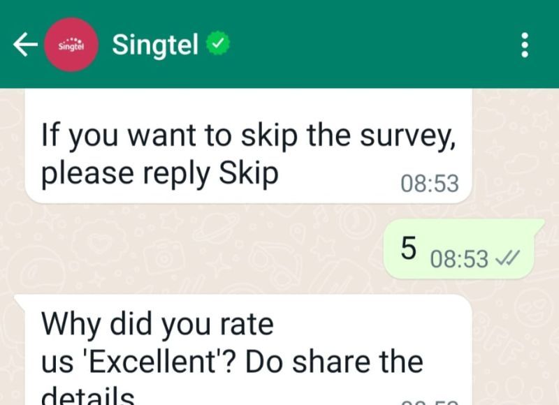 Singtel feedback